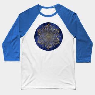 Mandala Deep Blue Baseball T-Shirt